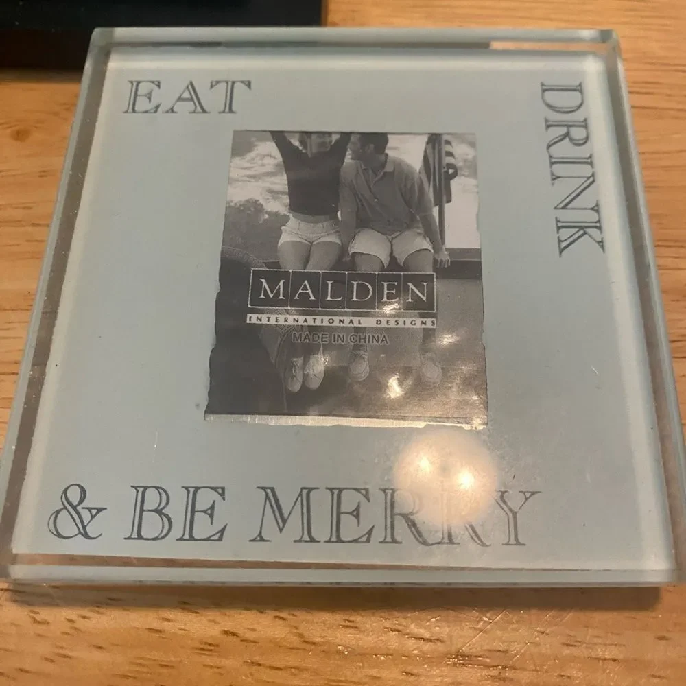 Malden Glass Coasters (4 piece set) with Black Holder